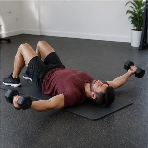 Dumbbell floor fly correct form preview