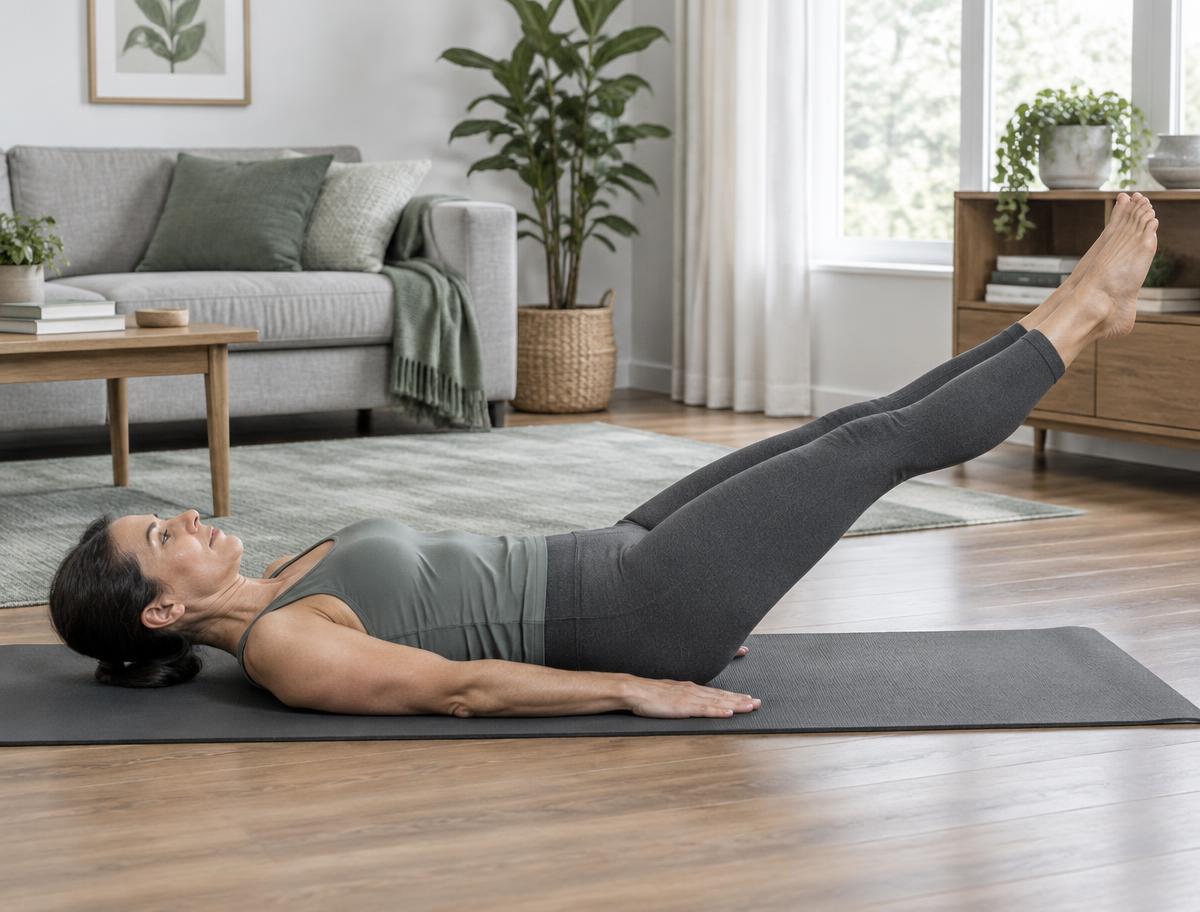 Home long-lever lying leg raise correct form preview