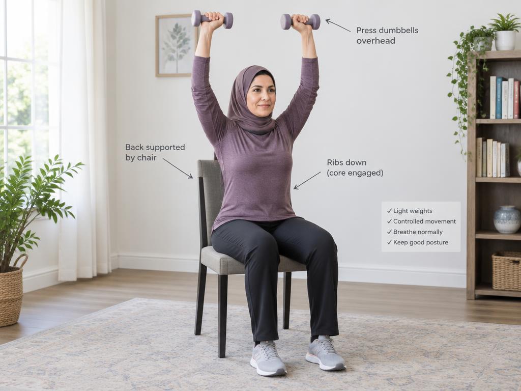 Seated shoulder press correct form preview