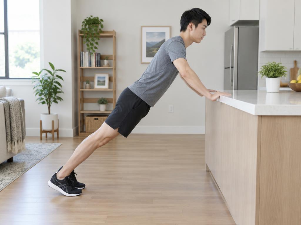 Counter or wall push-up correct form preview