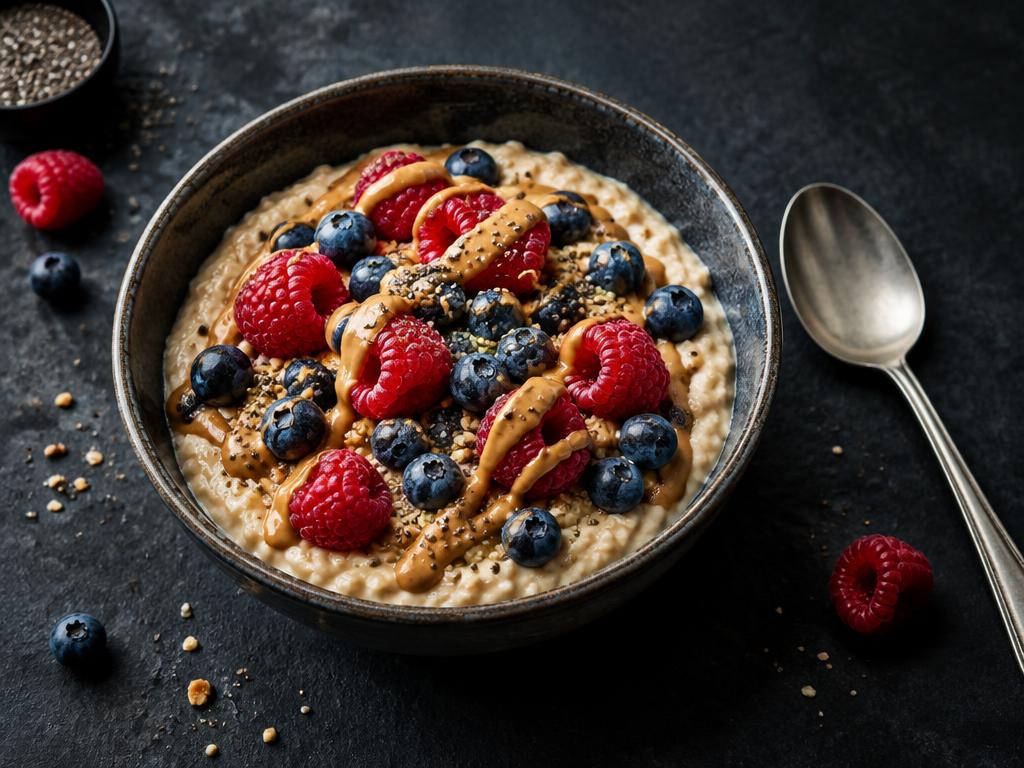 60-second microwave protein oats served