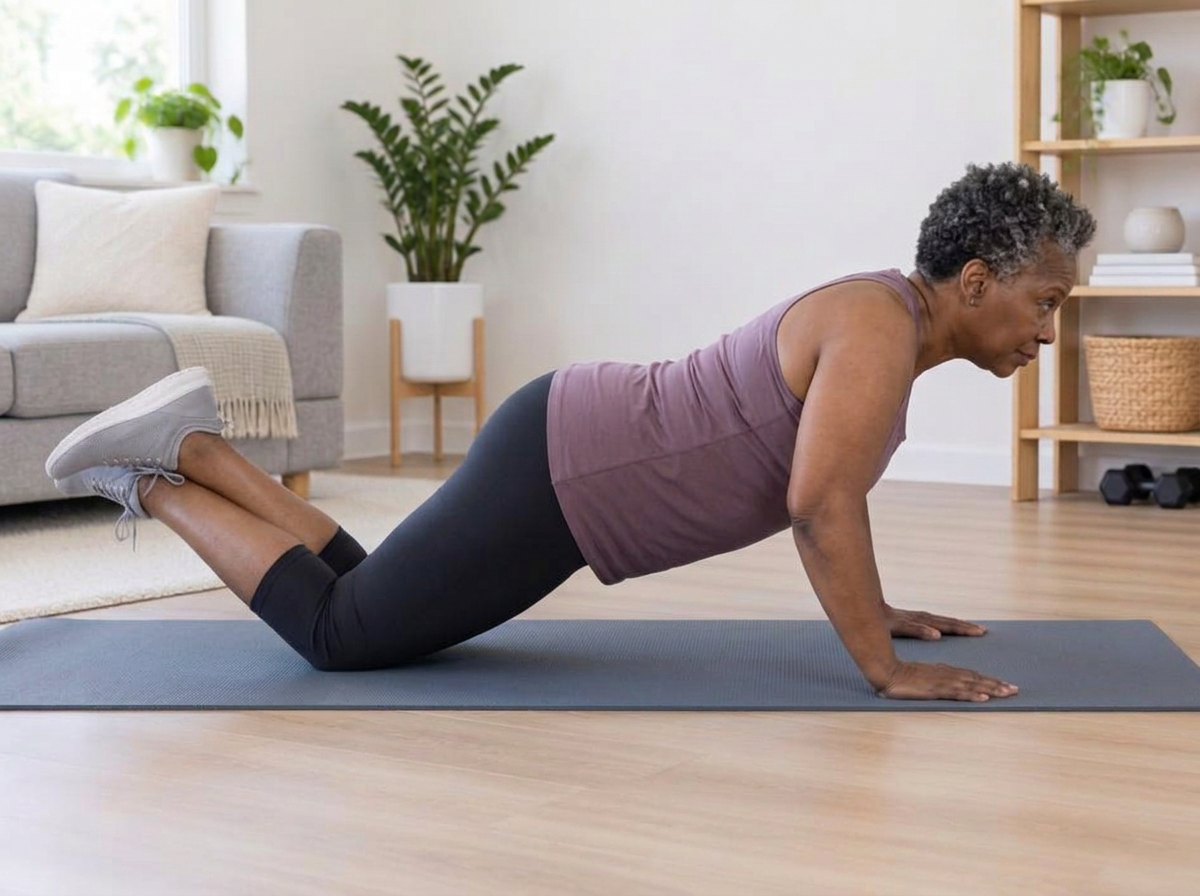 Demonstration of Push-ups (floor, incline or knees) — Chest, shoulders, triceps