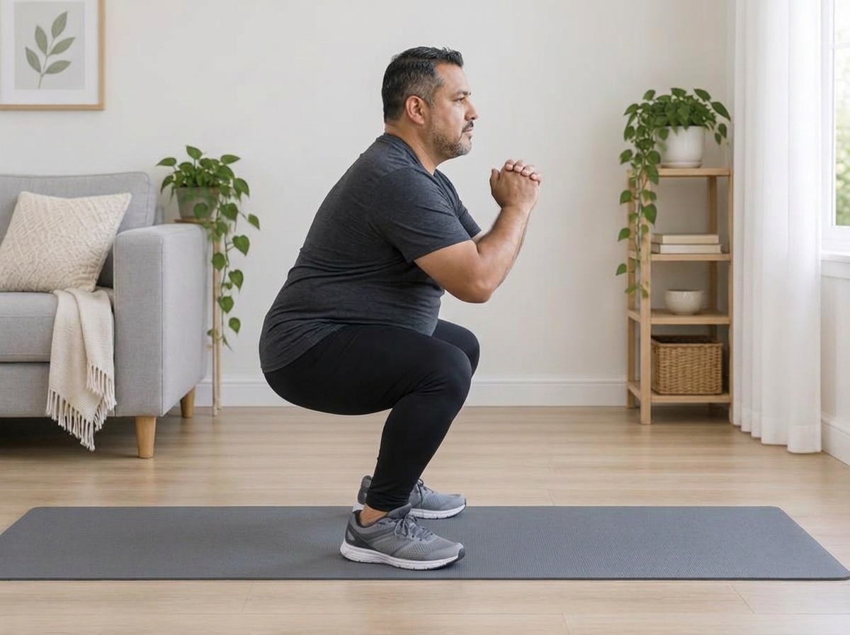 Demonstration of Quad squats — Quads, glutes