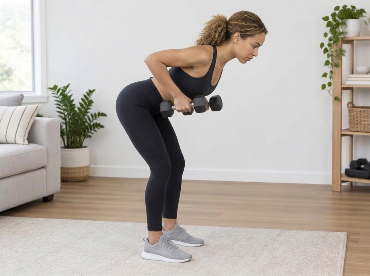 Demonstration of Bent-over rows — Upper back, rear delts